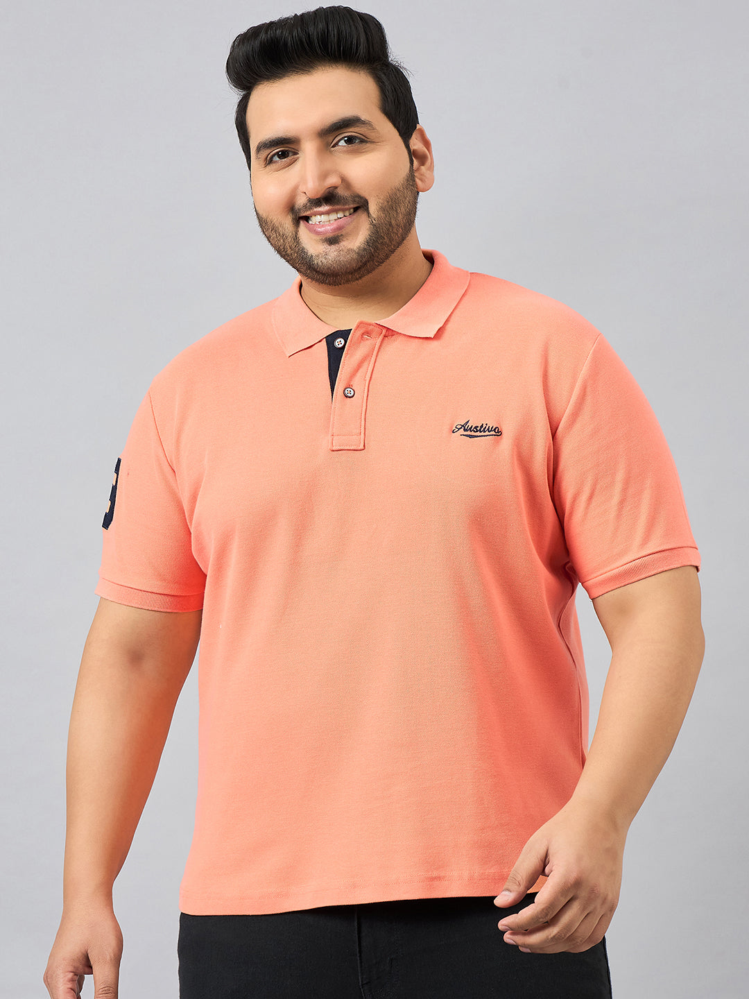 Austivo Men's Half Sleeves Polo Neck T-shirt
