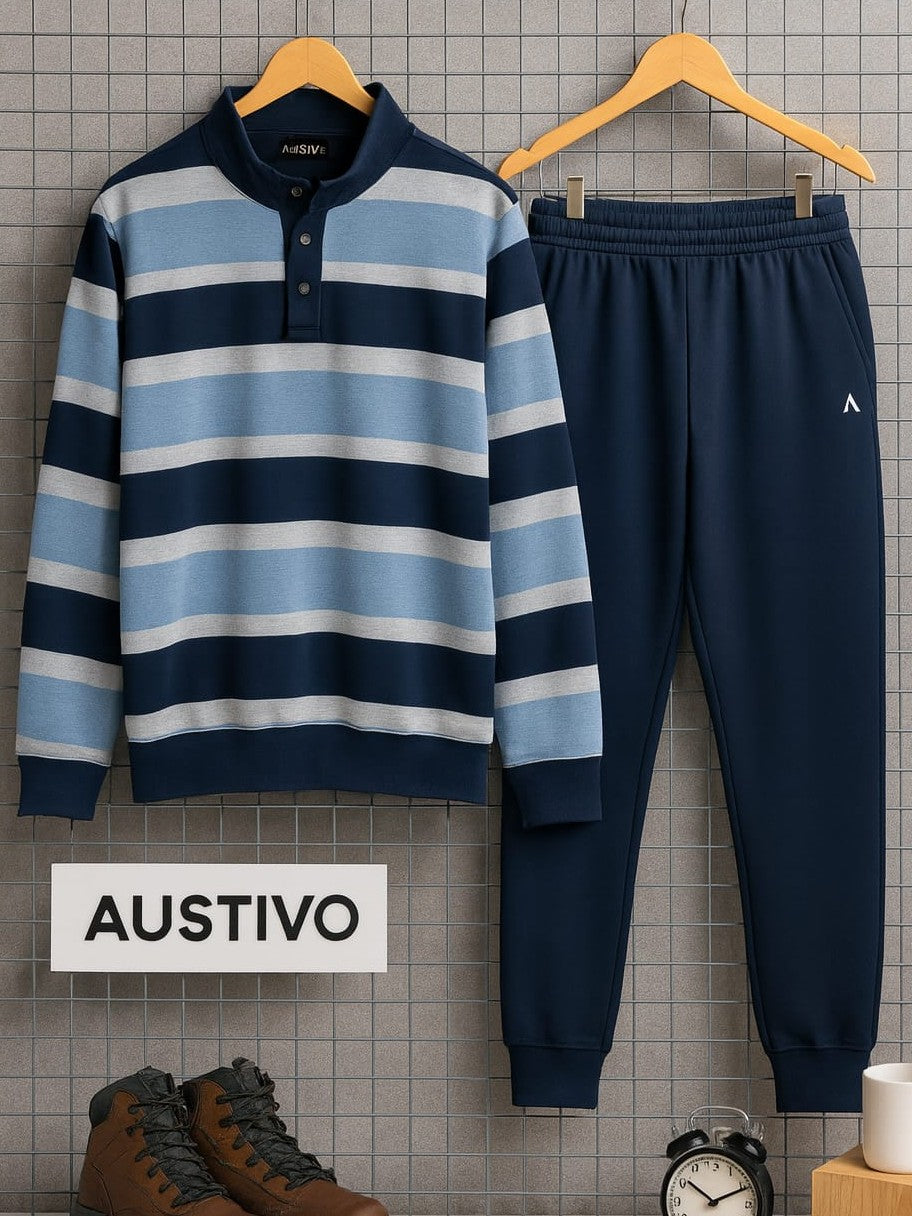 Austivo Plus Size Men's Co-ord Set