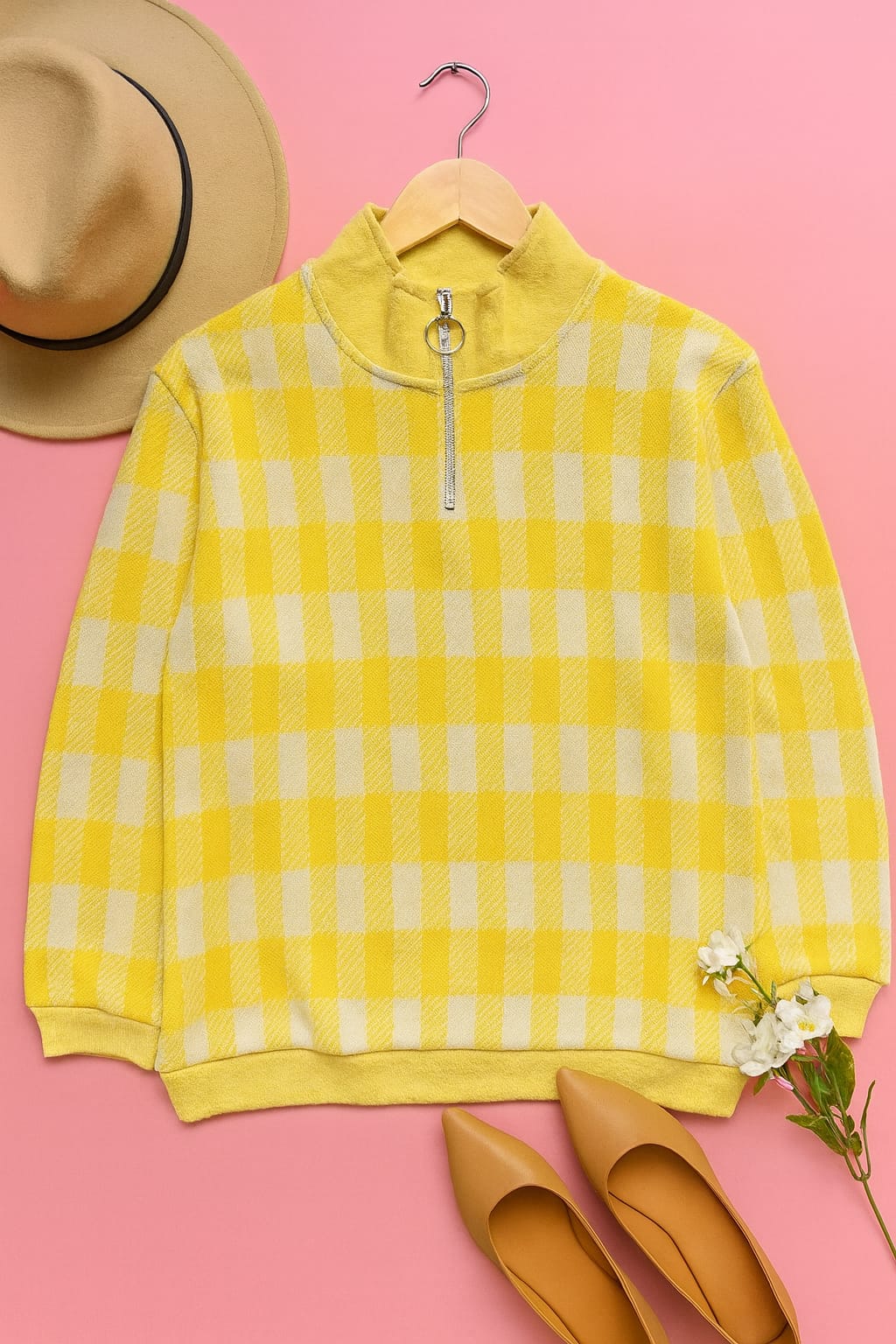 Austivo Women Colour Block High Neck Cardigan