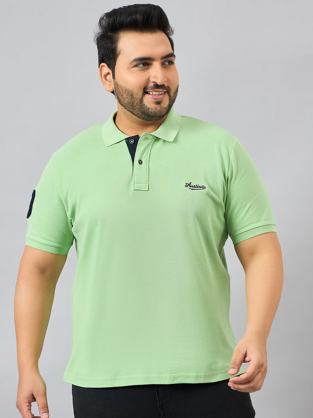 Austivo Men's Half Sleeves Polo Neck T-shirt