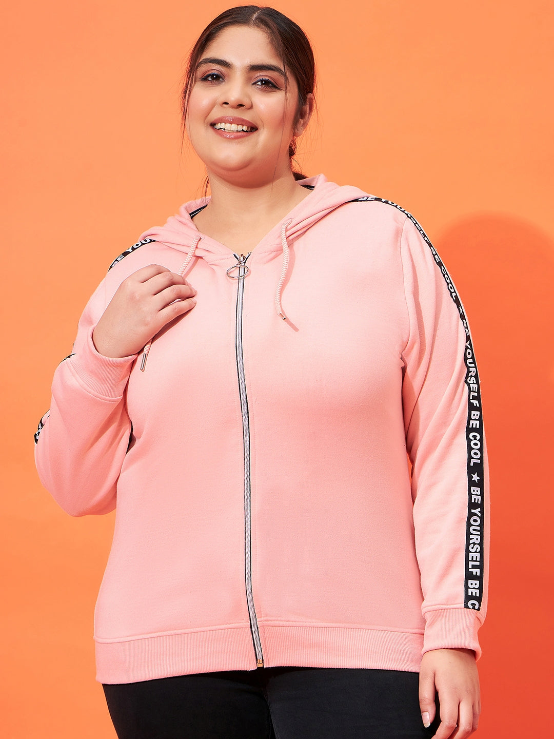 Austivo Women Colour Block High Neck Sweatshirt