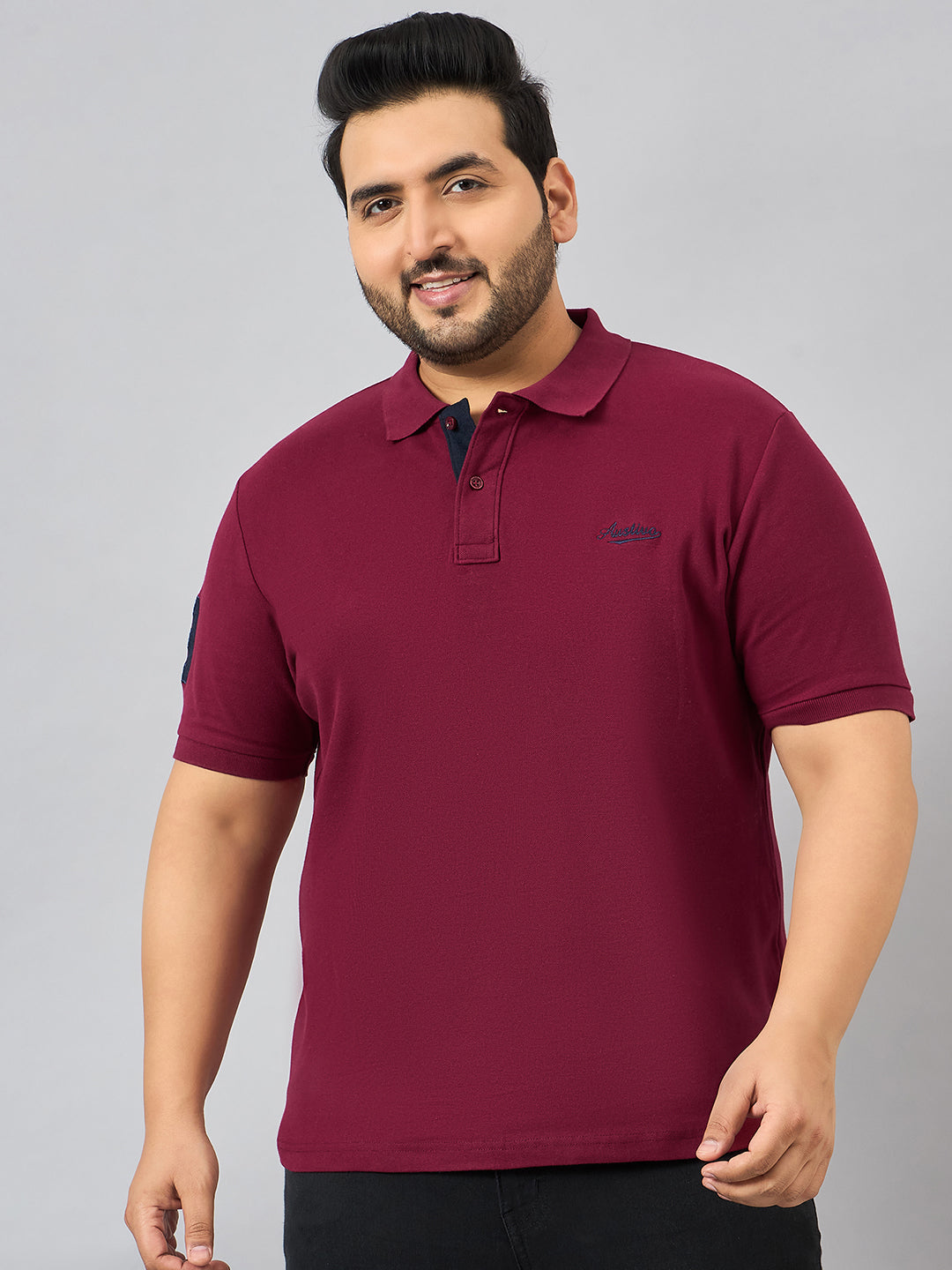 Austivo Men's Half Sleeves Polo Neck T-shirt