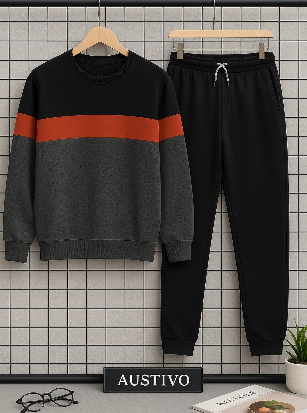 Austivo Plus Size Men's Co-ord Set