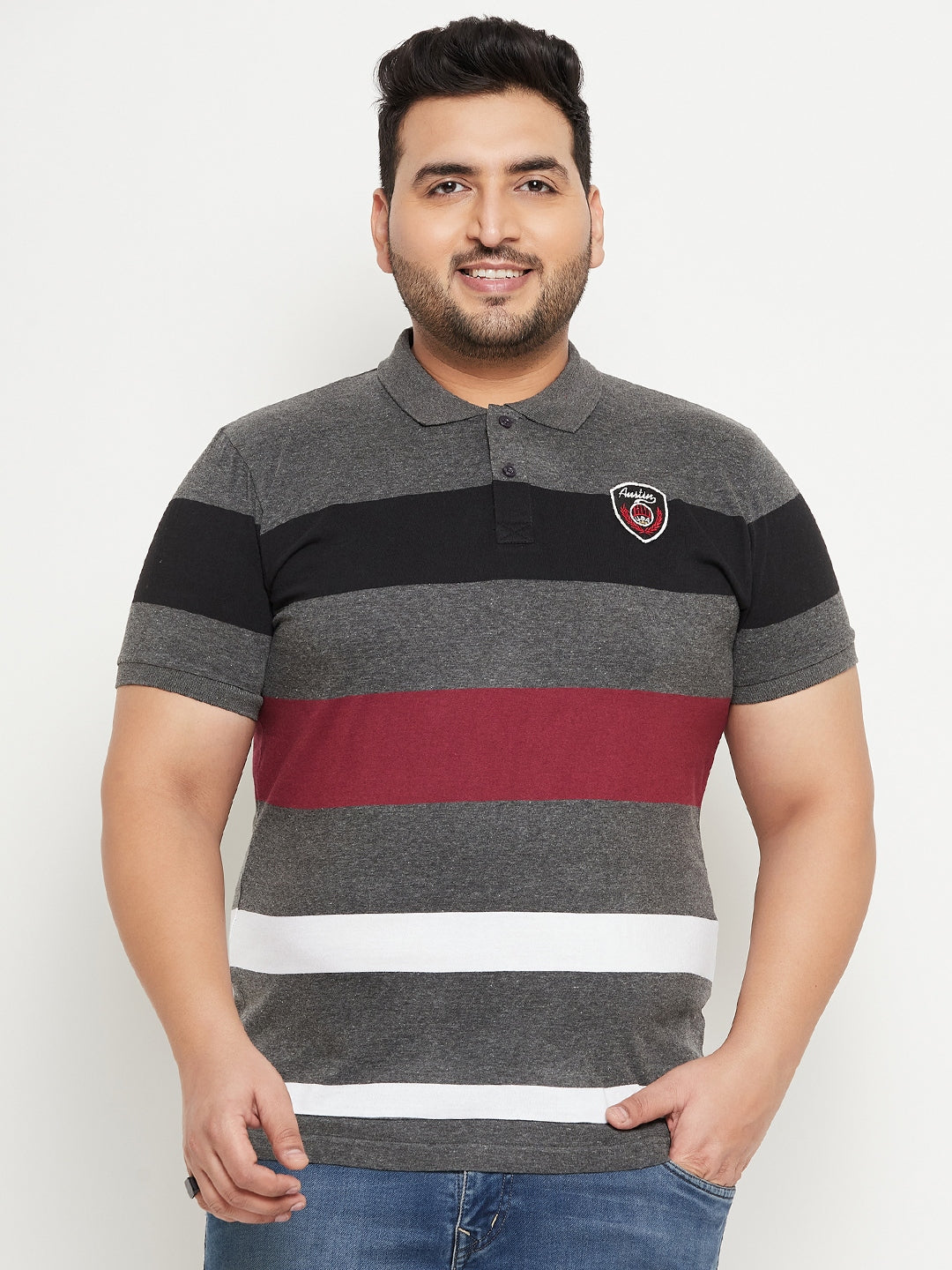 Austivo Men's Sleeves Polo Neck T-shirt