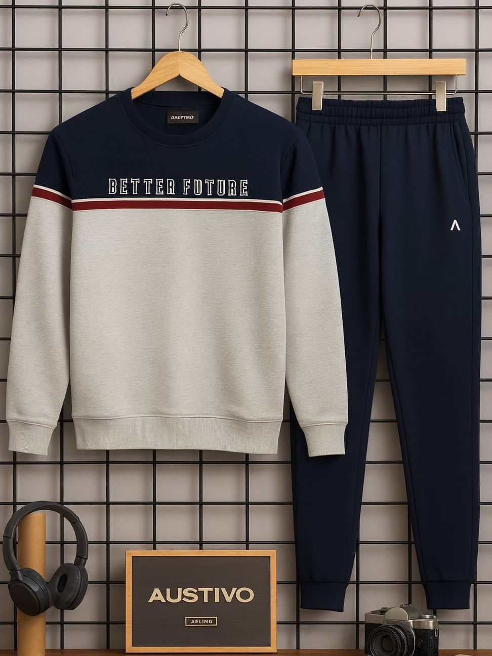 Austivo Plus Size Men's Co-ord Set