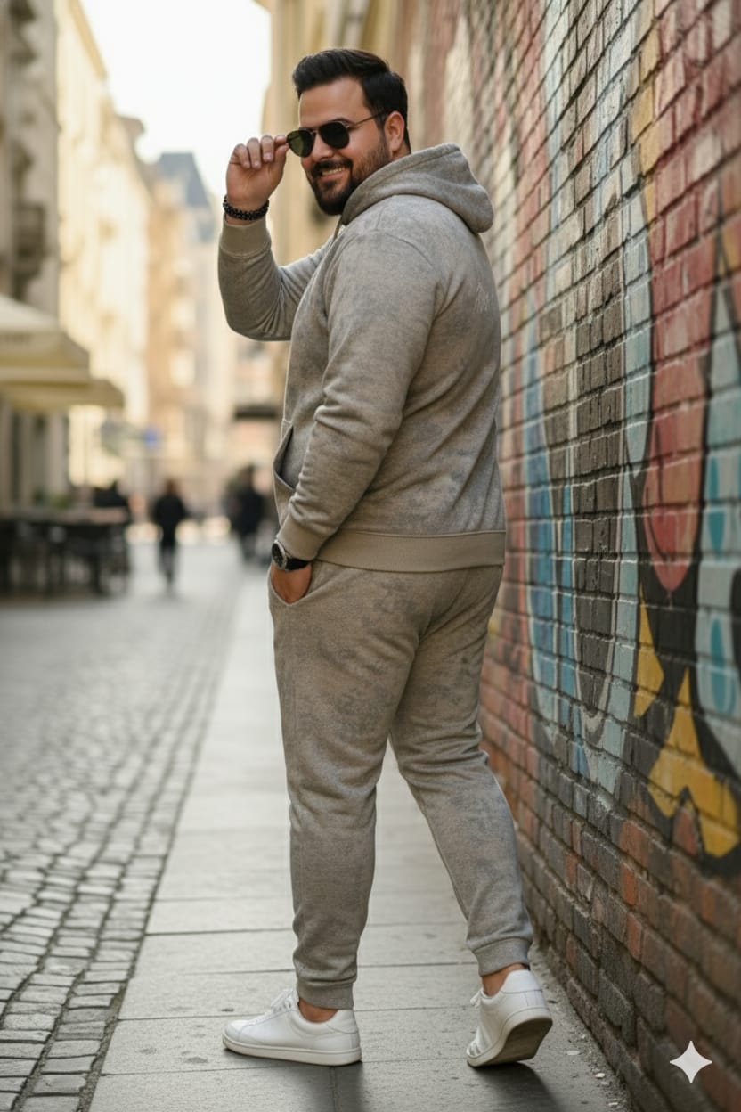 Austivo Plus Size Men's Co-ord Set