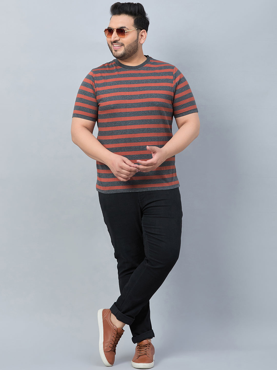 Austivo Men Round Neck Multicolor T-Shirt