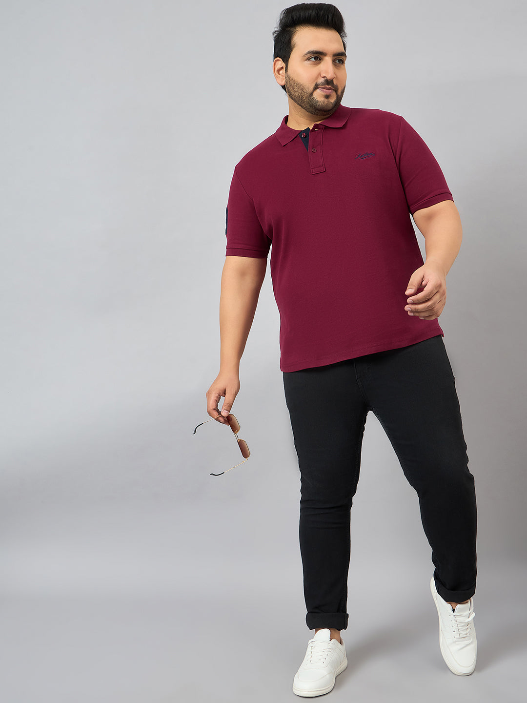 Austivo Men's Half Sleeves Polo Neck T-shirt