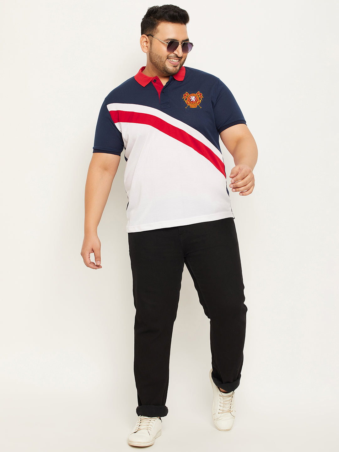 Austivo Striped Men Polo Neck Multicolor T-Shirt