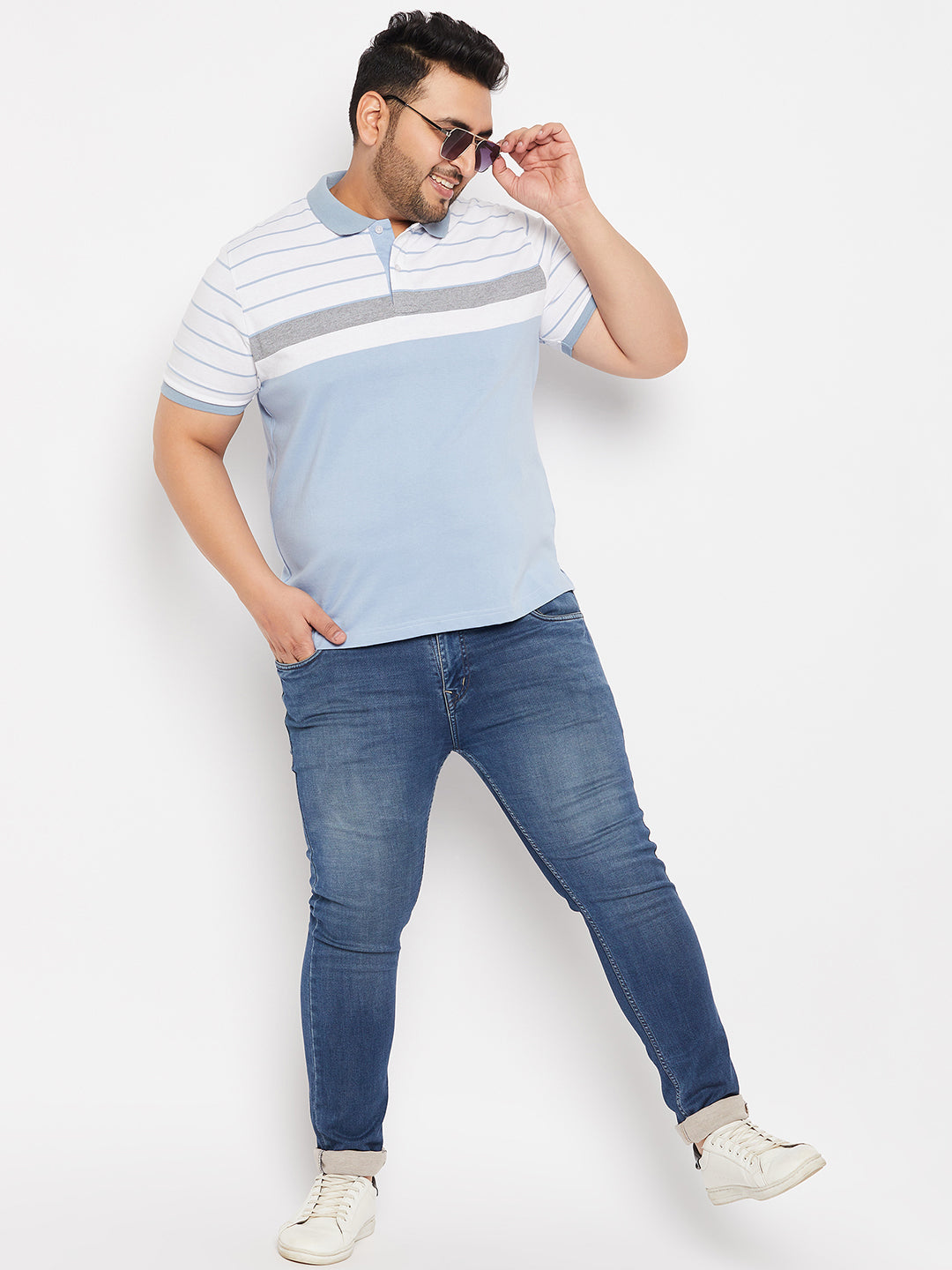 Austivo Striped Men Polo Neck Multicolor T-Shirt