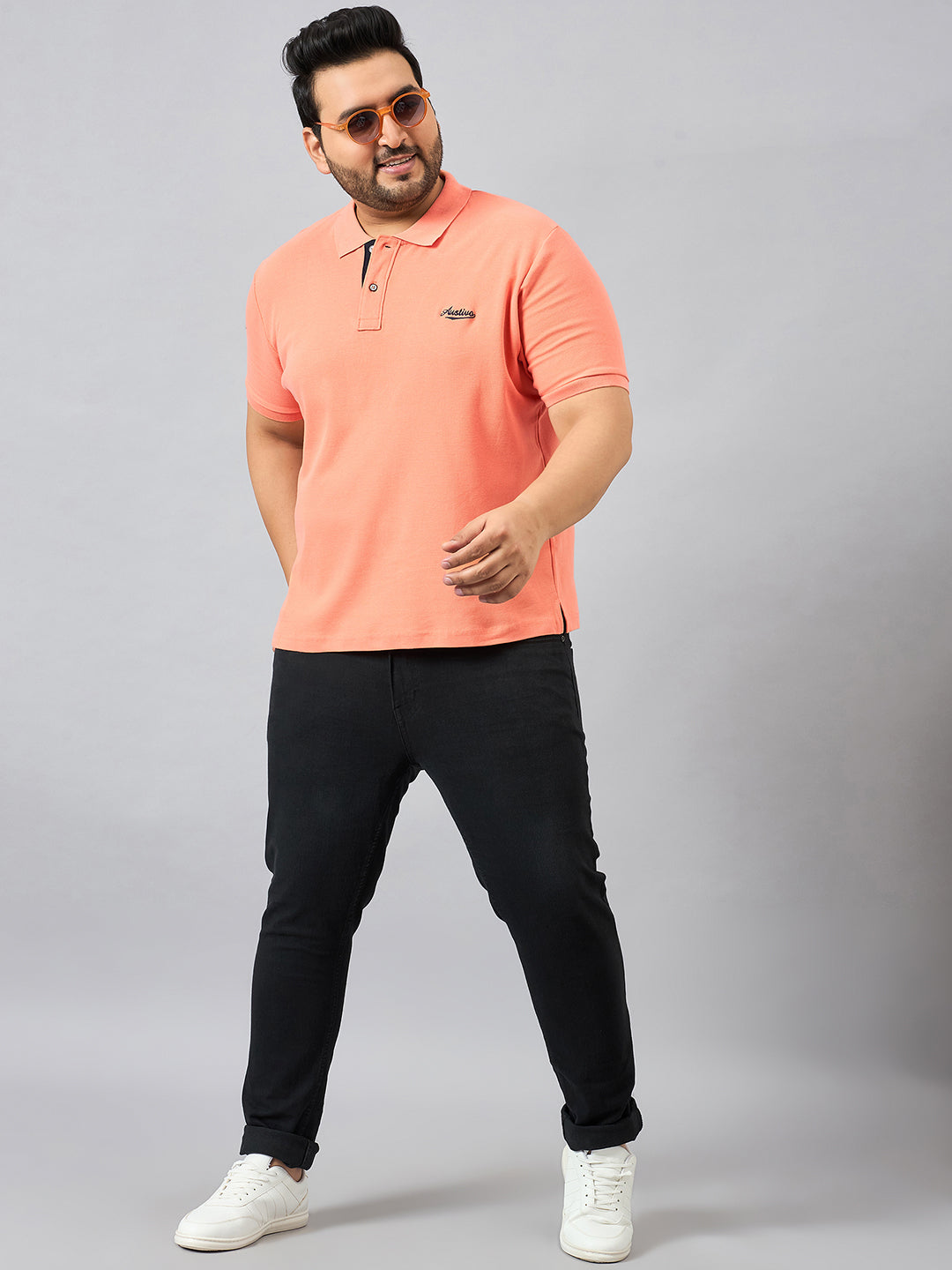 Austivo Men's Half Sleeves Polo Neck T-shirt