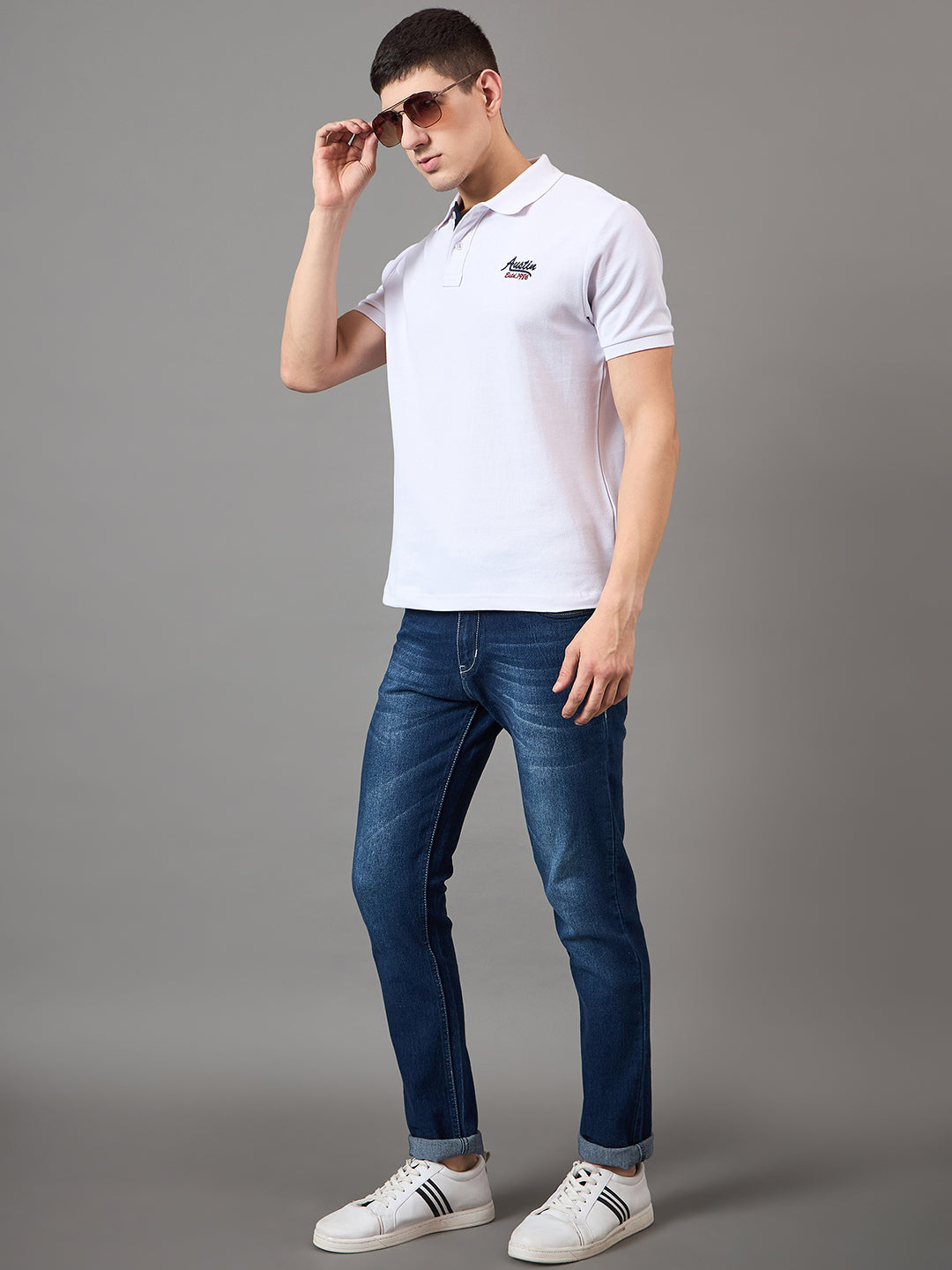 Austin Wood Men's Half Sleeves Polo Neck T-shirt