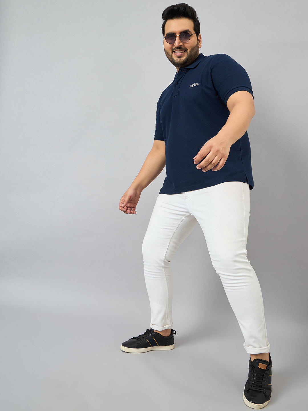 Austivo Men's Half Sleeves Polo Neck T-shirt