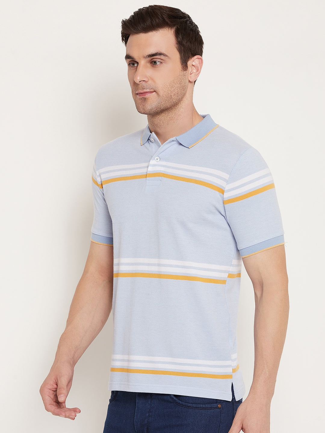 Austin Wood Men's Half Sleeves Polo Neck T-shirt