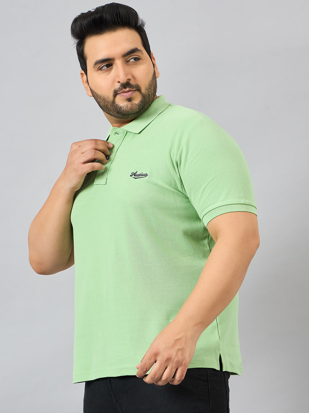 Austivo Men's Half Sleeves Polo Neck T-shirt