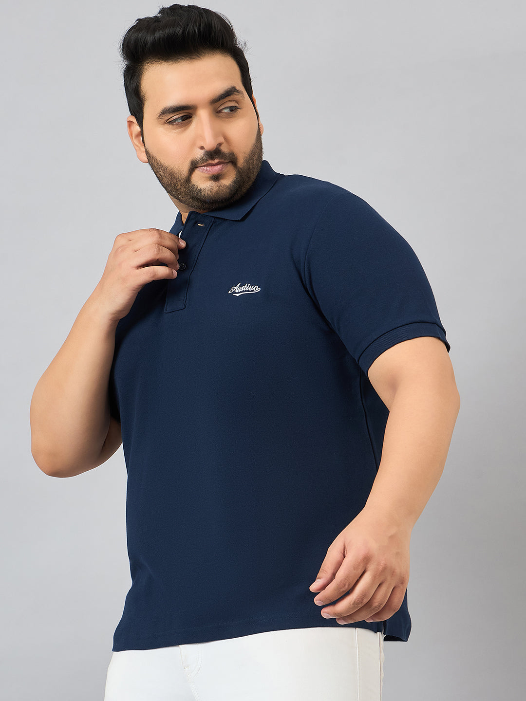 Austivo Men's Half Sleeves Polo Neck T-shirt