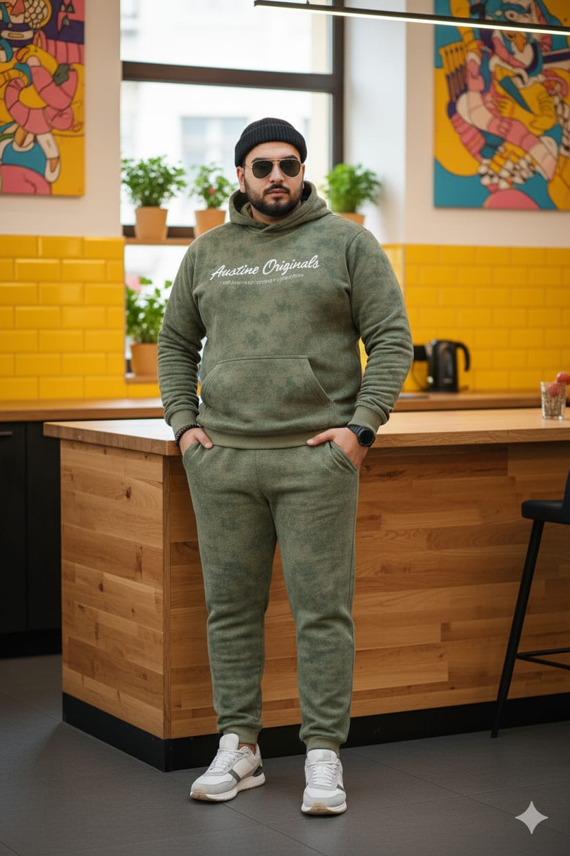 Austivo Plus Size Men's Co-ord Set