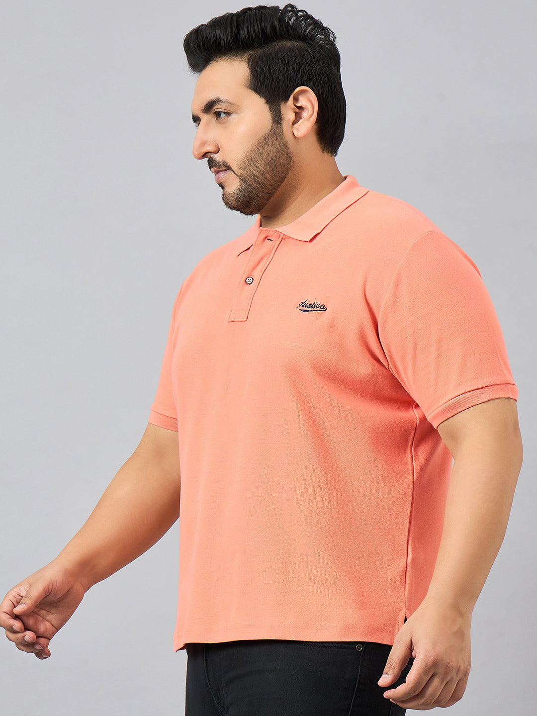 Austivo Men's Half Sleeves Polo Neck T-shirt
