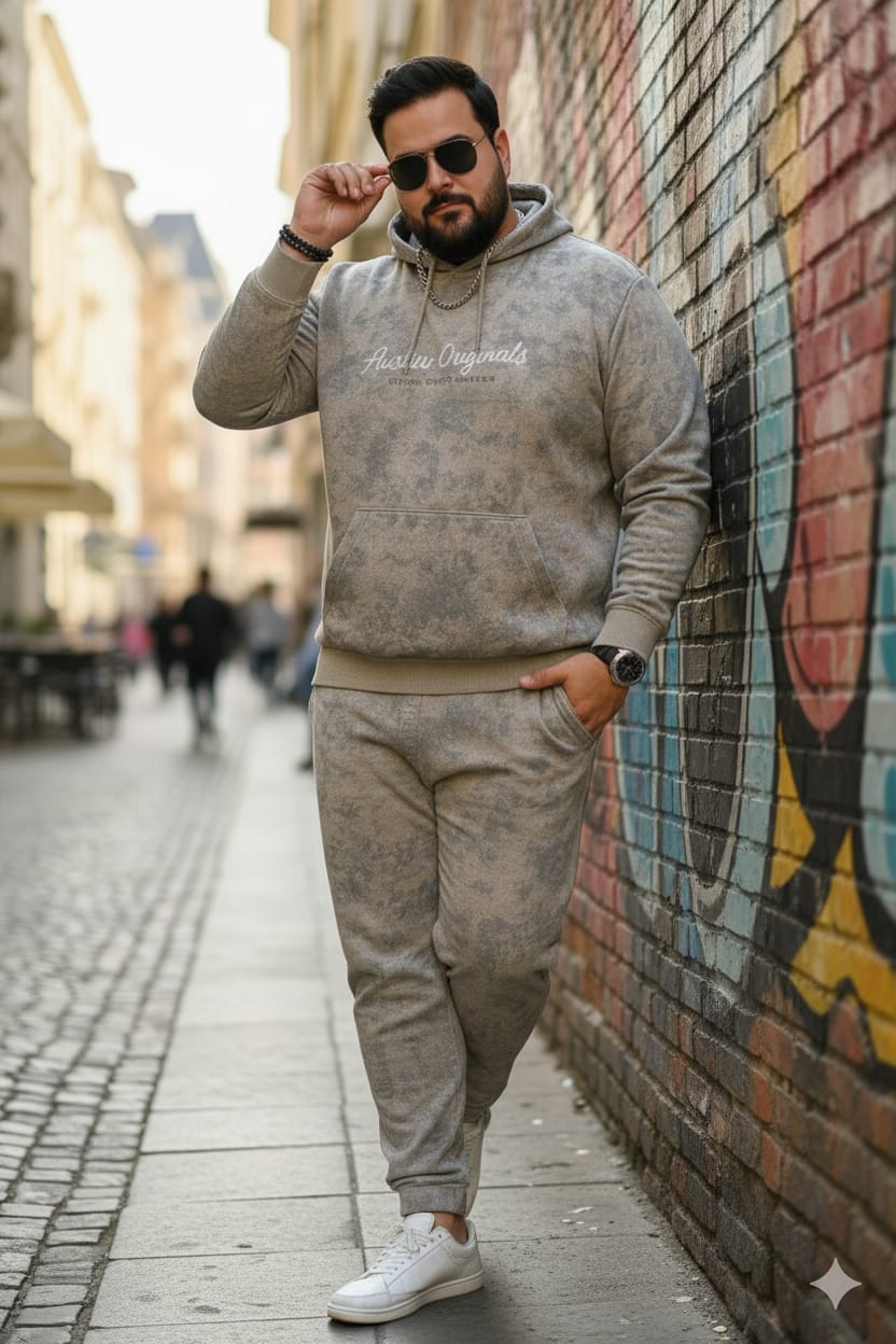 Austivo Plus Size Men's Co-ord Set
