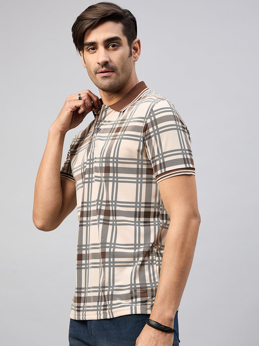 Austin Wood Men's Half Sleeves Polo Neck T-shirt