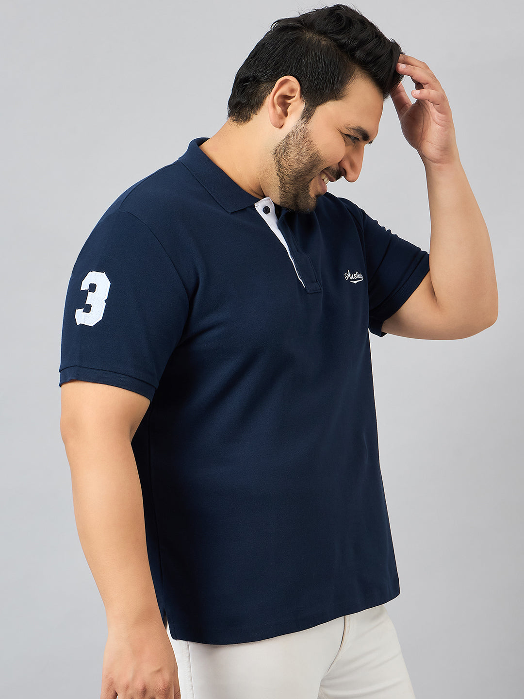 Austivo Men's Half Sleeves Polo Neck T-shirt
