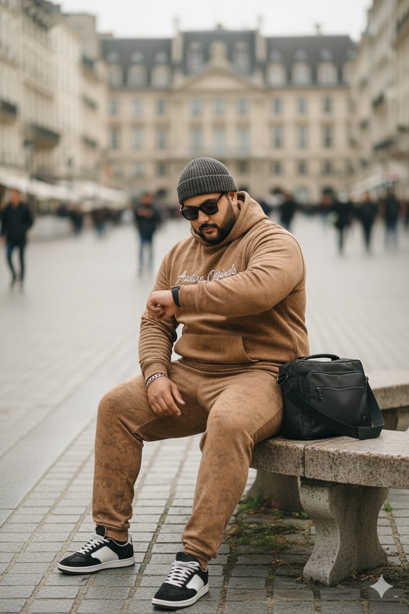 Austivo Plus Size Men's Co-ord Set