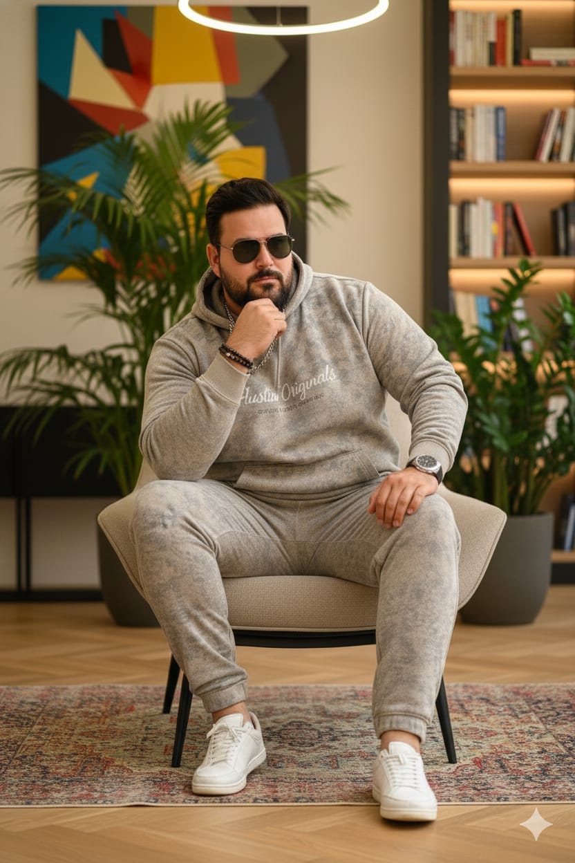 Austivo Plus Size Men's Co-ord Set
