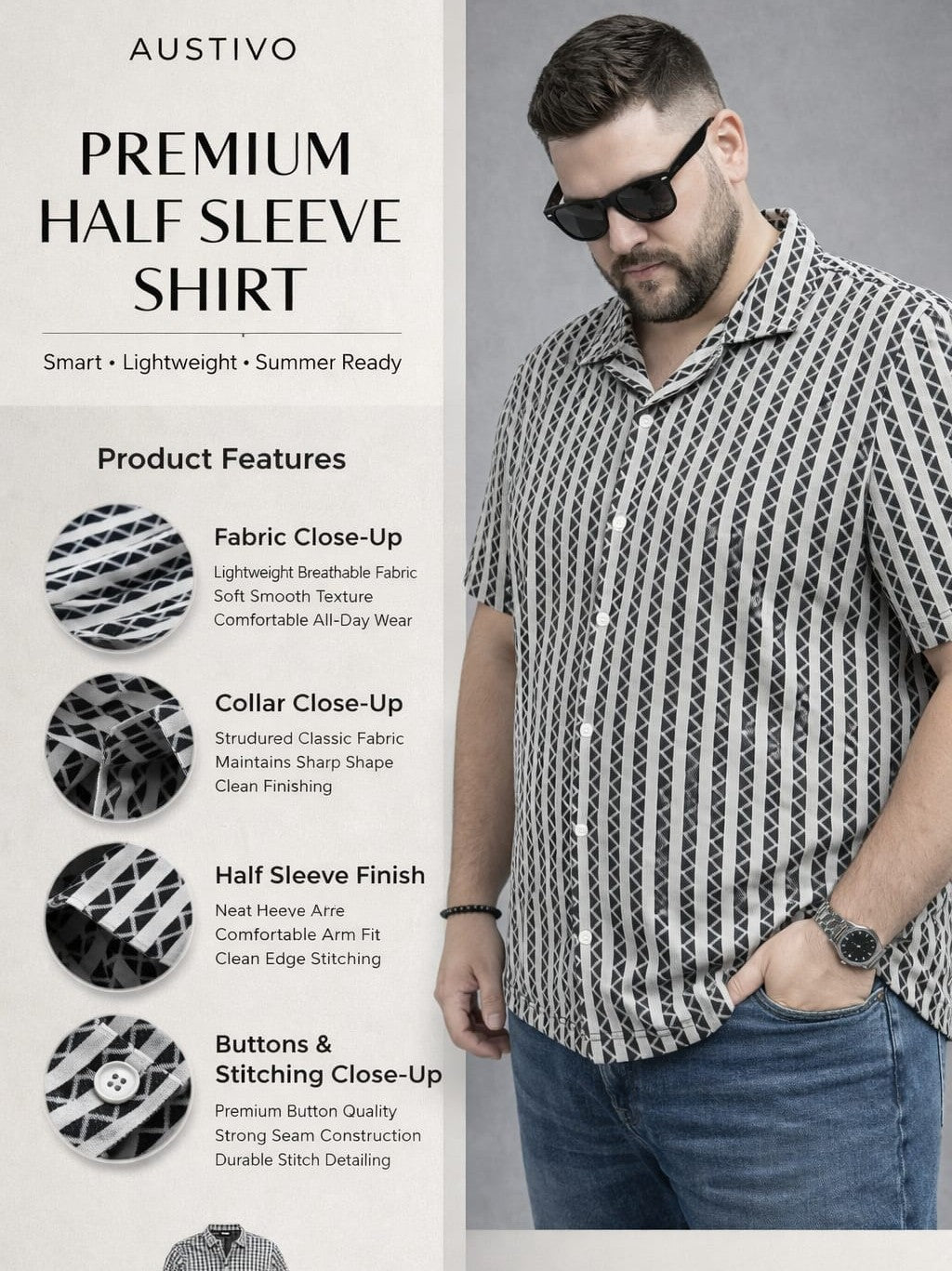 Austivo Men Plus Size Shirt