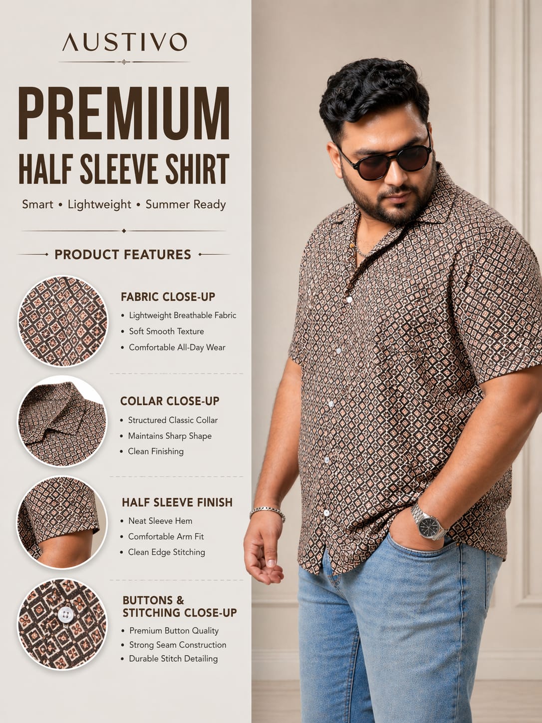 Austivo Men Plus Size Shirt
