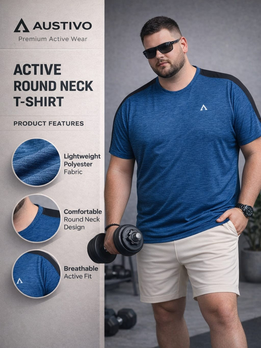 Austivo Men's Active Wear T-shirt