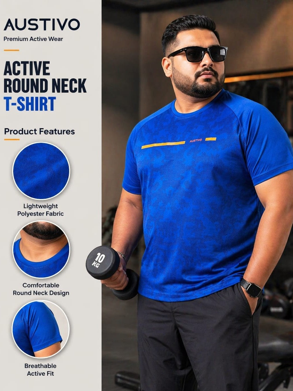 Austivo Men's Active Wear T-shirt