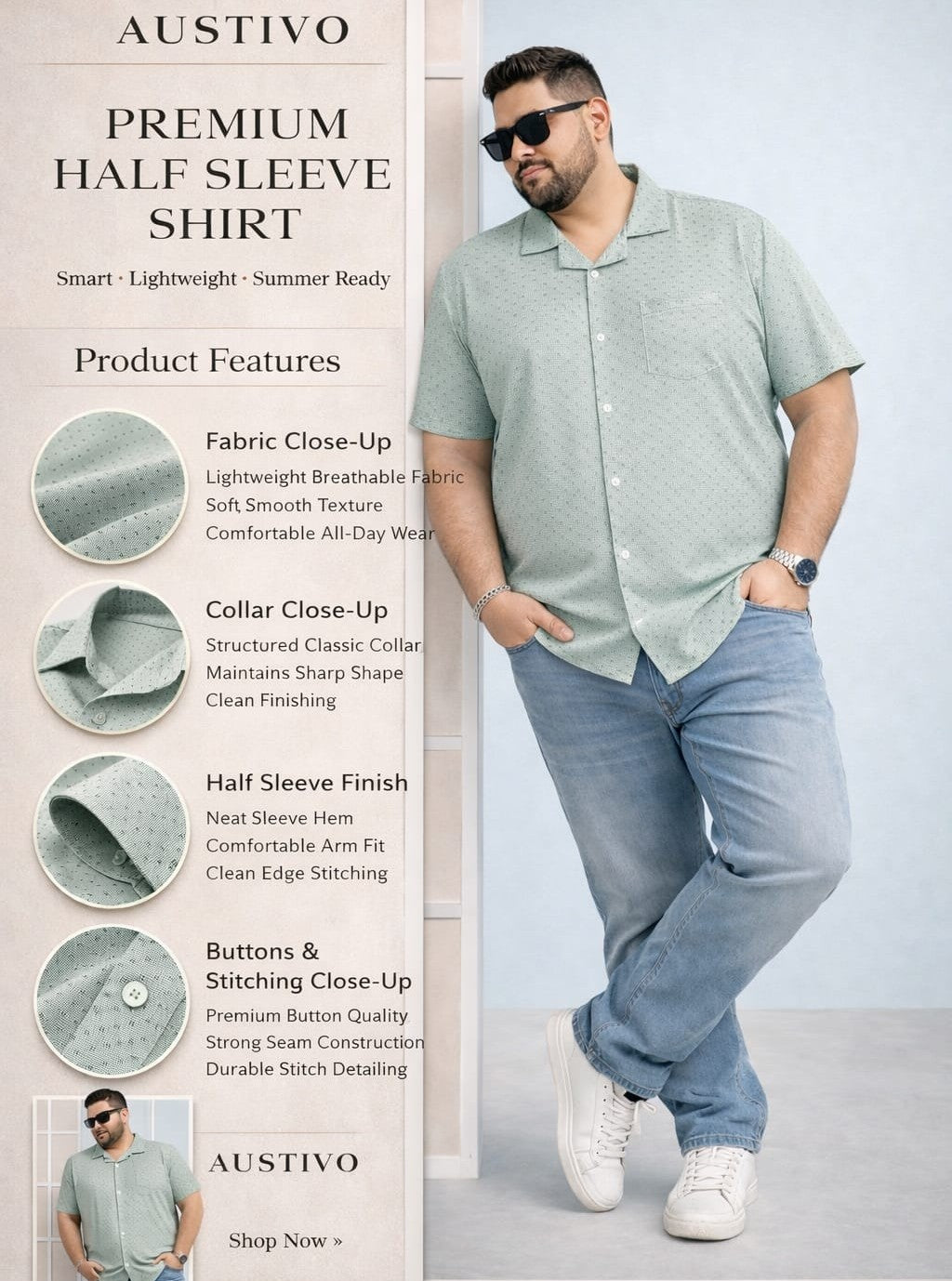 Austivo Men Plus Size Shirt