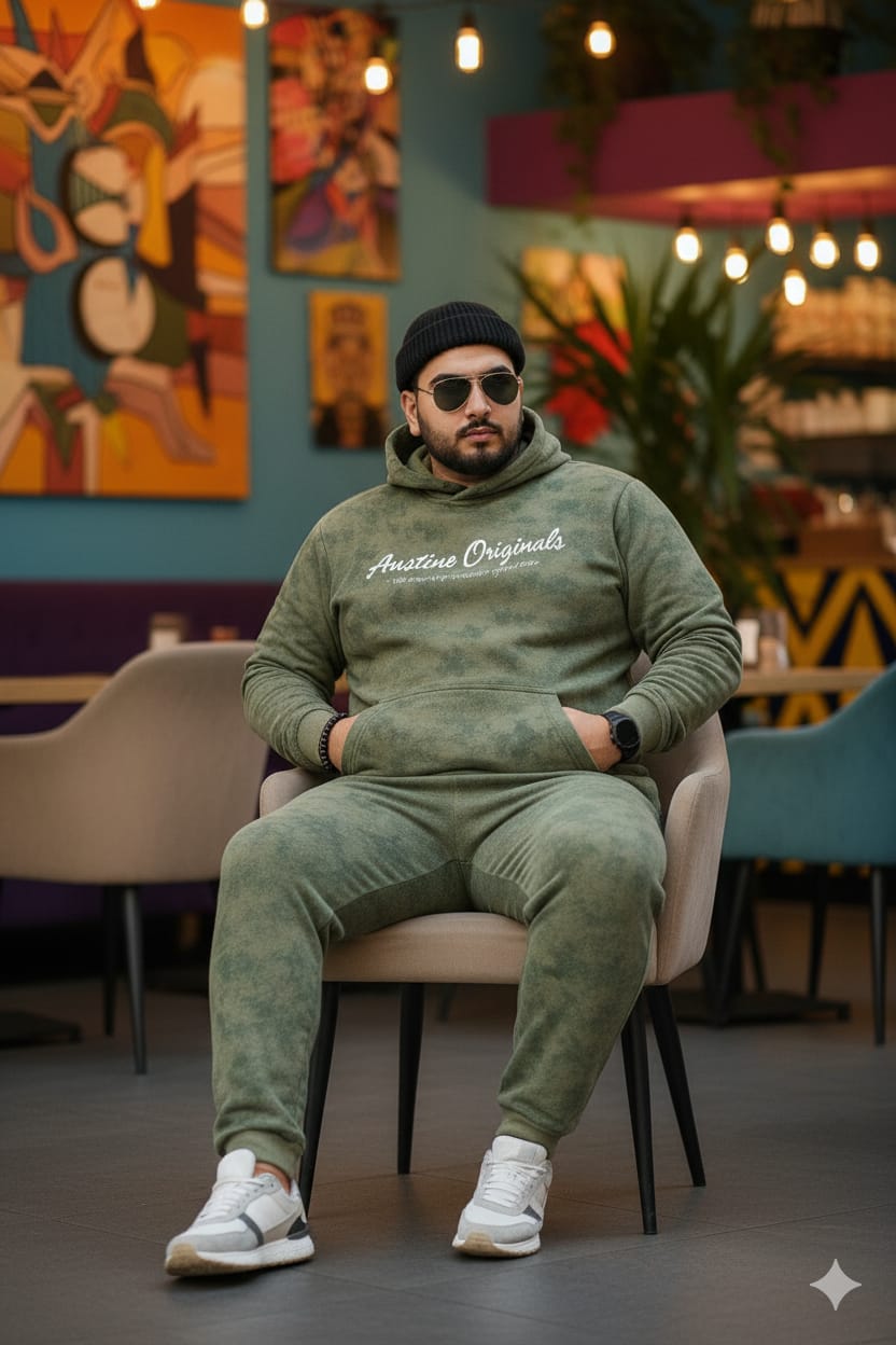 Austivo Plus Size Men's Co-ord Set