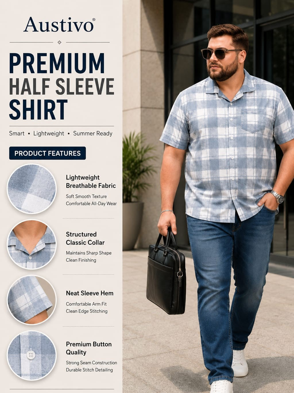 Austivo Men Plus Size Shirt