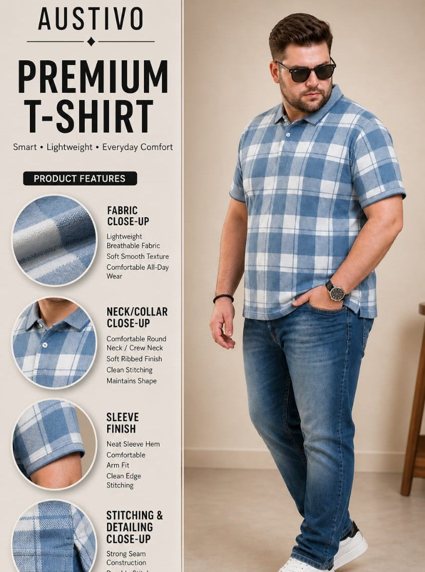 Austivo Men's Polo Neck T-shirt