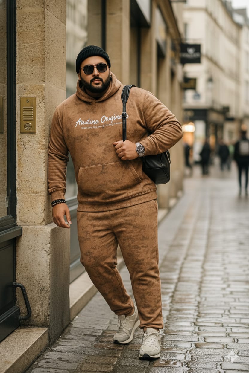 Austivo Plus Size Men's Co-ord Set