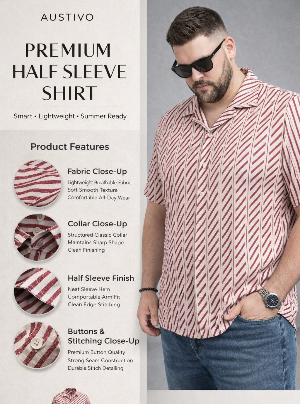 Austivo Men Plus Size Shirt