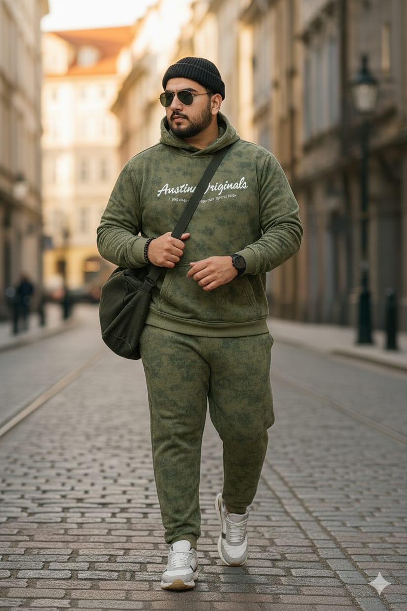 Austivo Plus Size Men's Co-ord Set