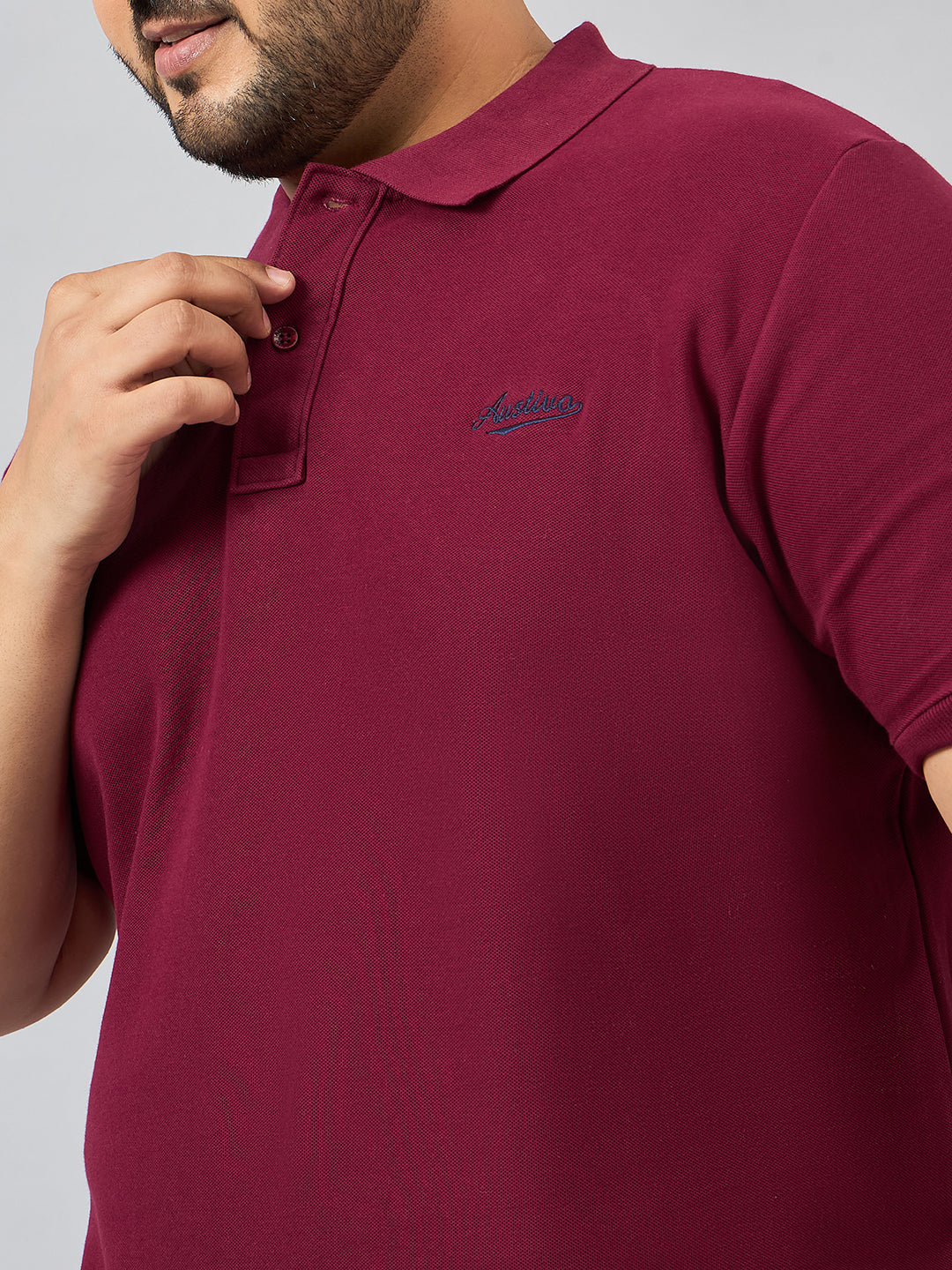Austivo Men's Half Sleeves Polo Neck T-shirt