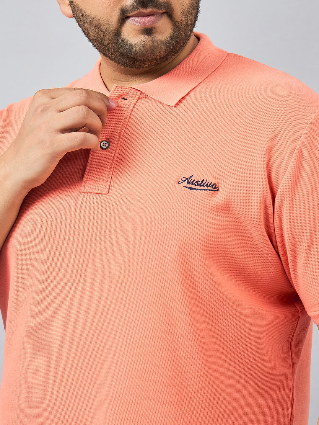 Austivo Men's Half Sleeves Polo Neck T-shirt