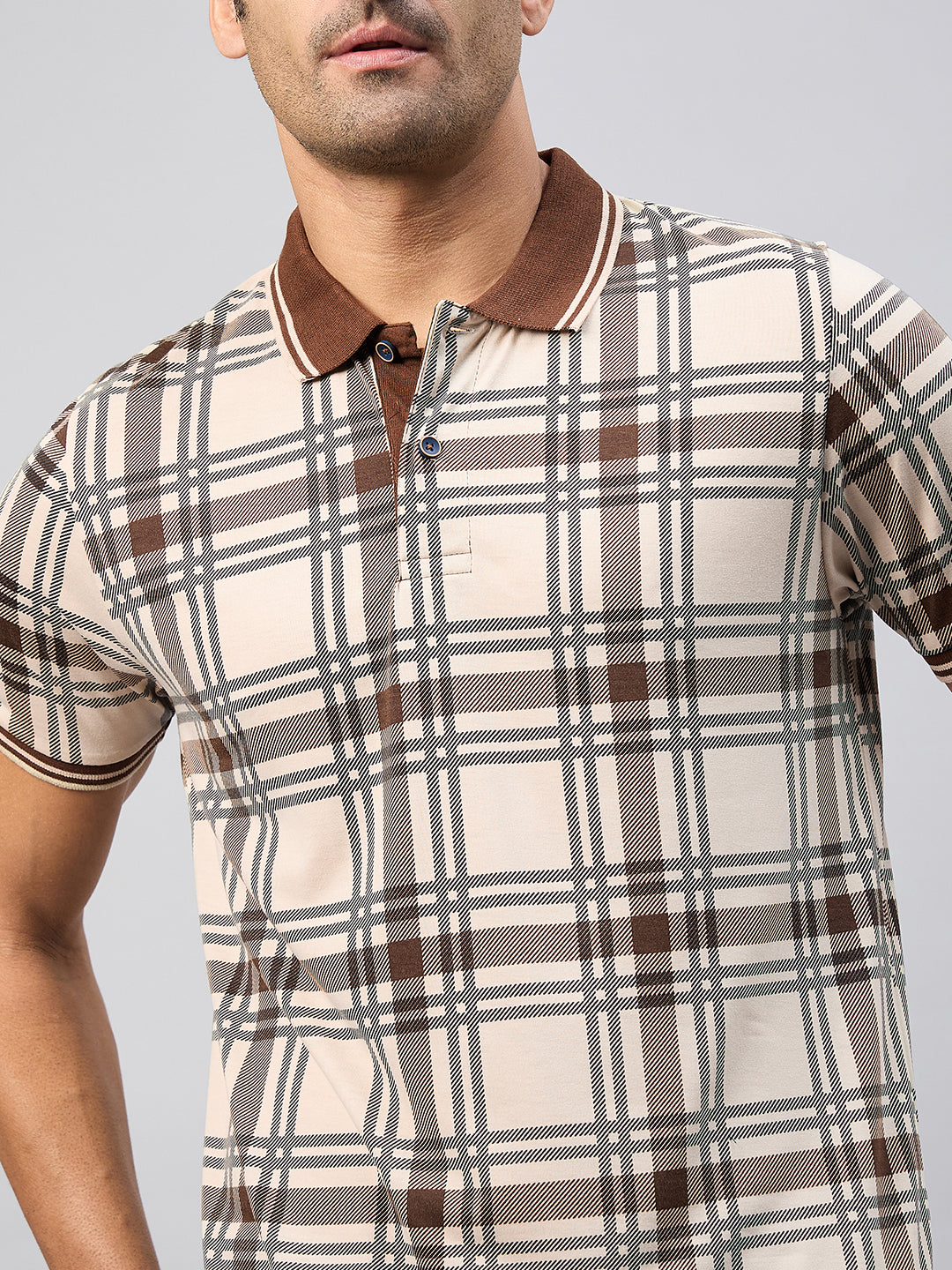 Austin Wood Men's Half Sleeves Polo Neck T-shirt