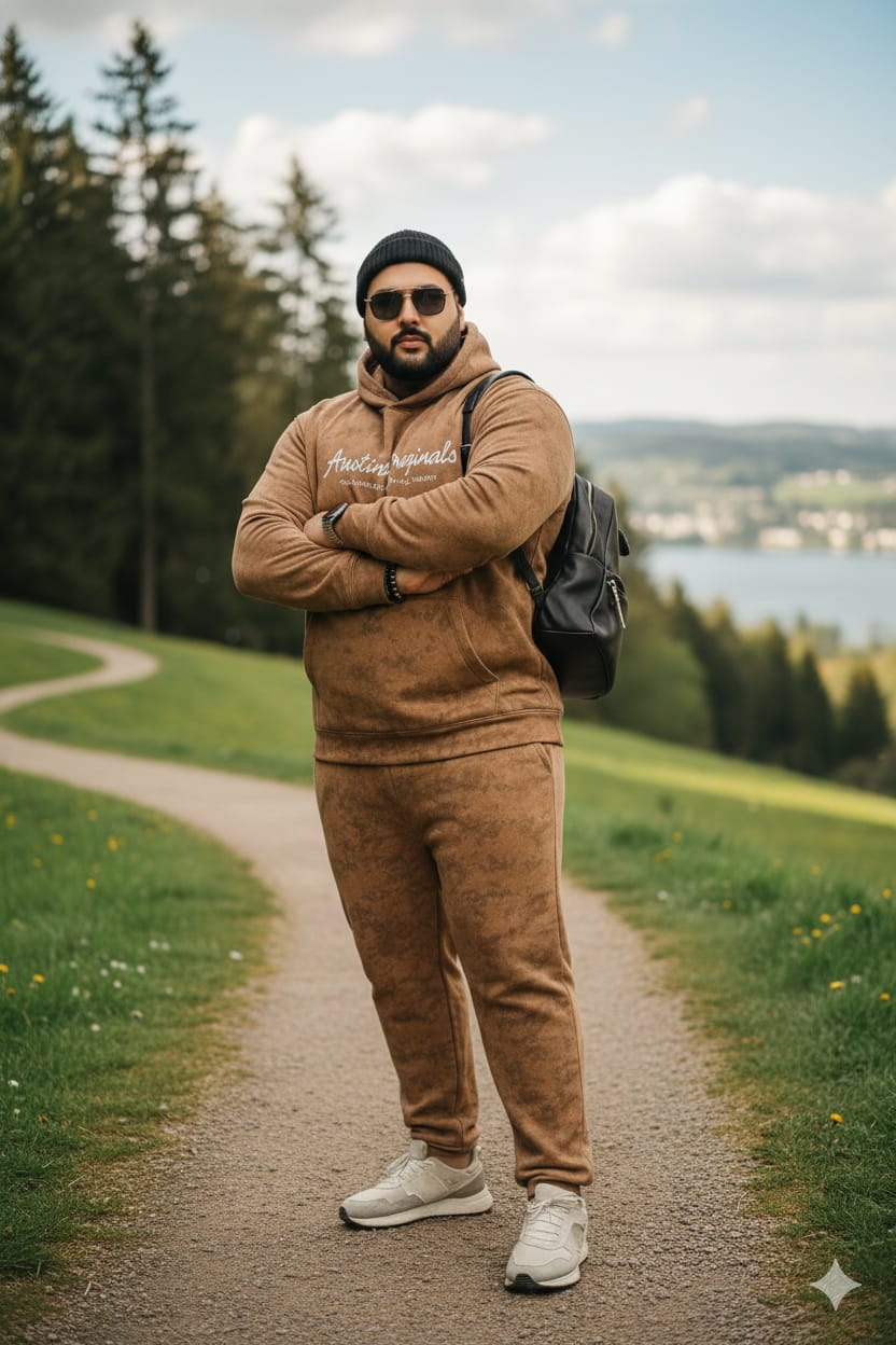 Austivo Plus Size Men's Co-ord Set