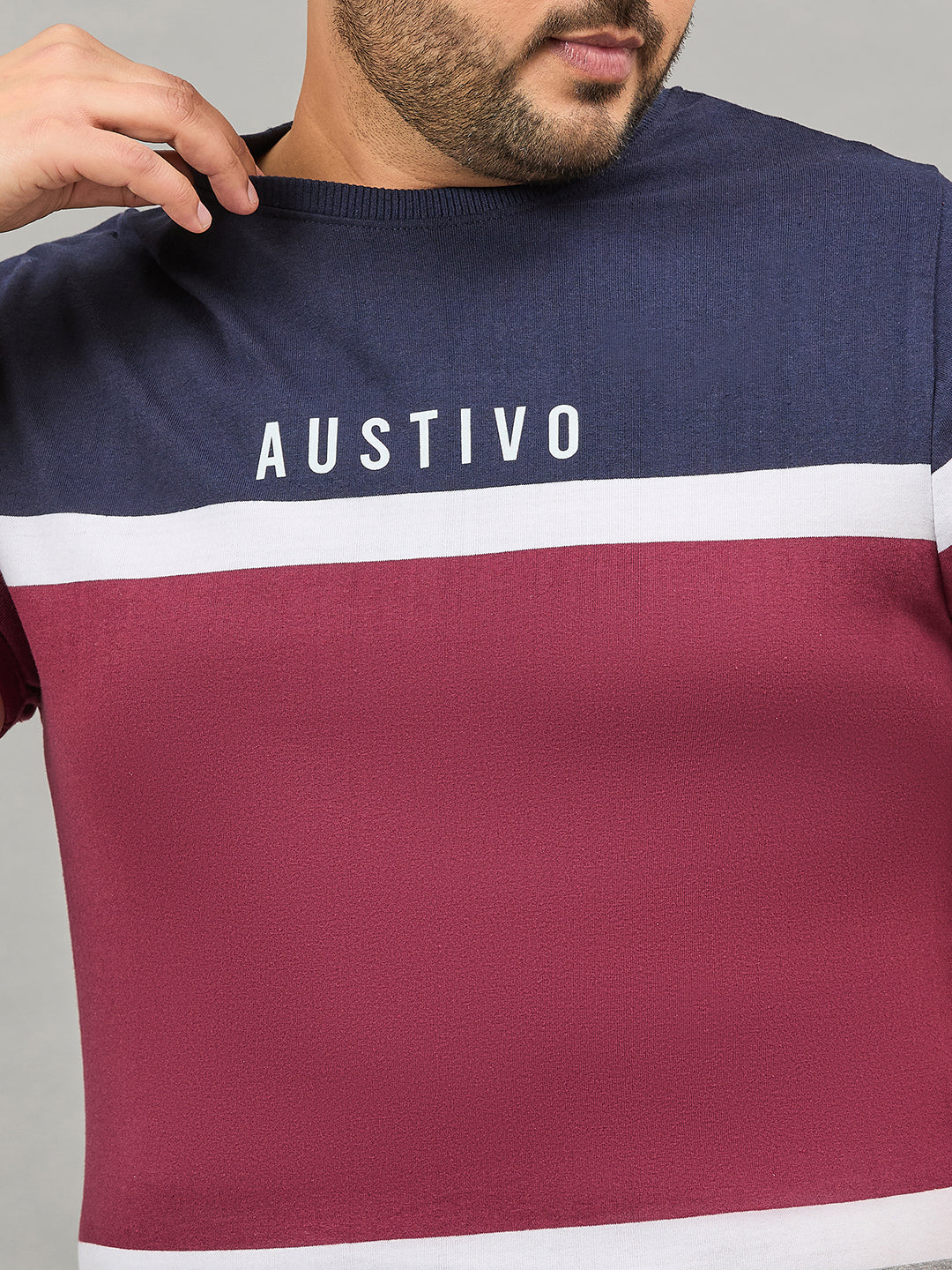 Austivo Printed Men Round Neck Multicolor T-Shirt