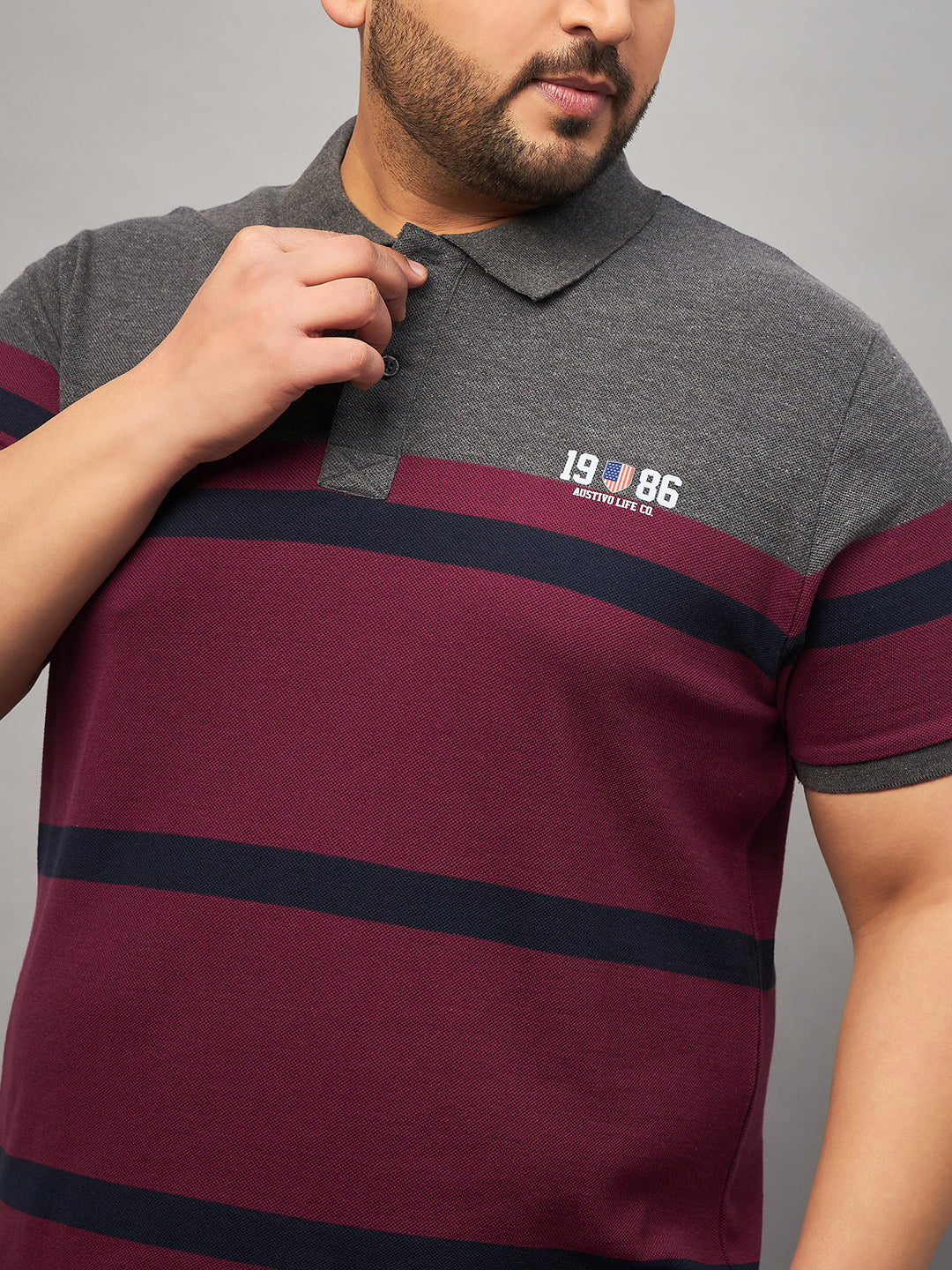 Austivo Men's Polo Neck T-shirt