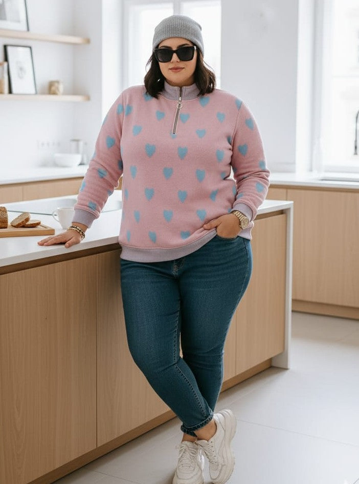 Austivo Women Colour Block High Neck Cardigan