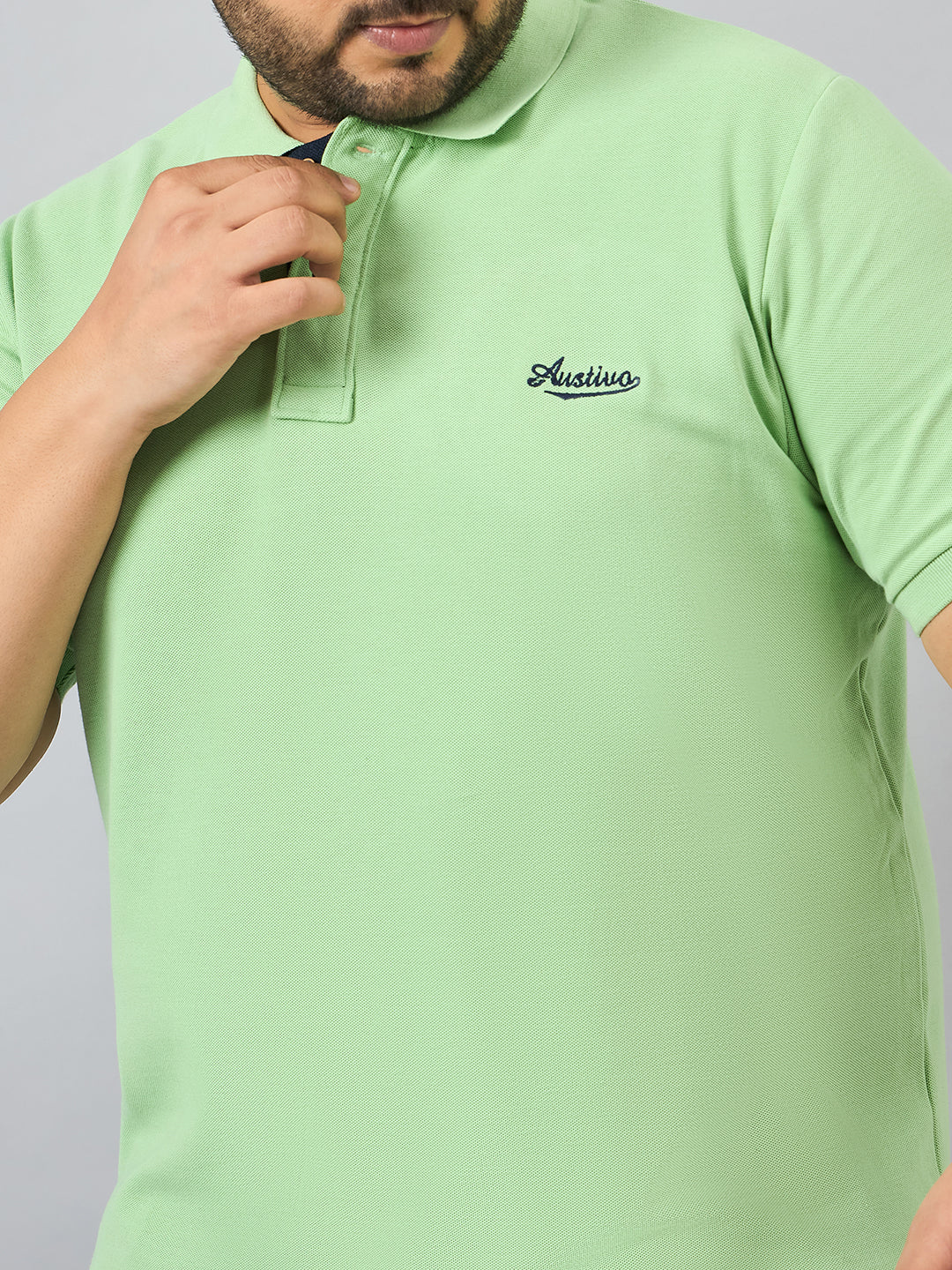 Austivo Men's Half Sleeves Polo Neck T-shirt