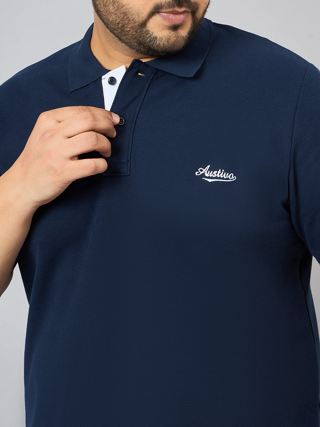Austivo Men's Half Sleeves Polo Neck T-shirt
