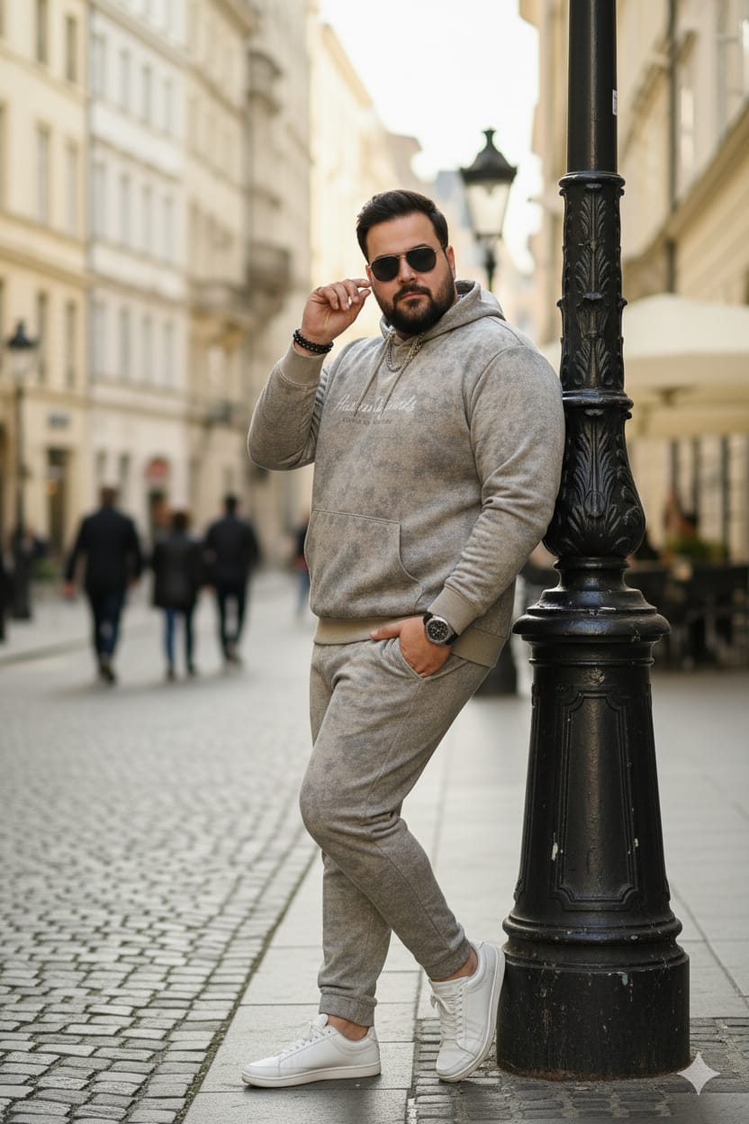 Austivo Plus Size Men's Co-ord Set