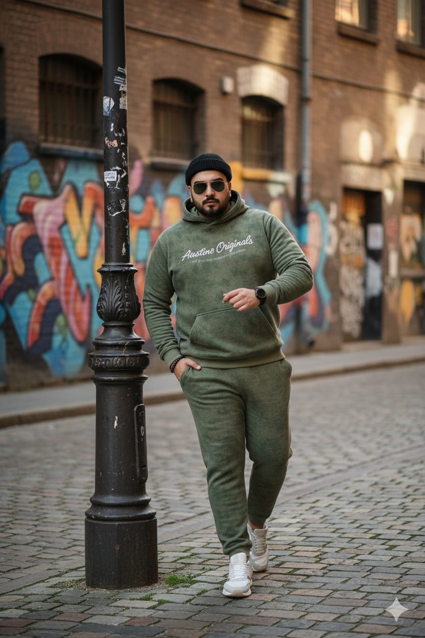 Austivo Plus Size Men's Co-ord Set