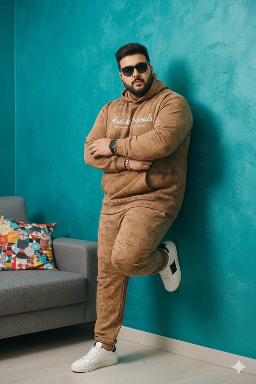 Austivo Plus Size Men's Co-ord Set